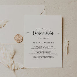 Invitación Confirmación de caligrafía minimalista