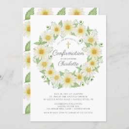 Invitación Confirmación de Chicas florales de margarita fresc