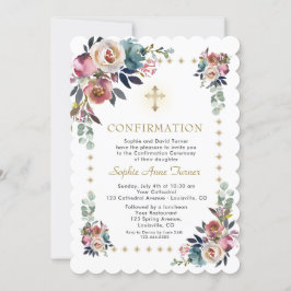 Invitación Confirmación de espuma de flores de Rosa agitadas