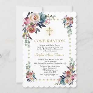 Invitación Confirmación de espuma de flores de Rosa agitadas 
