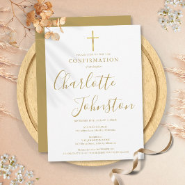 Invitación Confirmación de firma dorada moderna