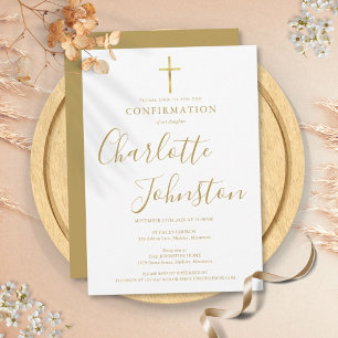 Invitación Confirmación de firma dorada moderna