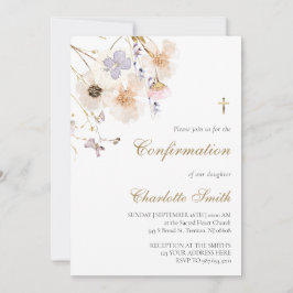 Invitación confirmación de flores silvestres delicadas