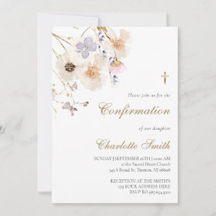 Invitación confirmación de flores silvestres delicadas