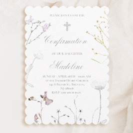 Invitación confirmación de flores silvestres delicadas