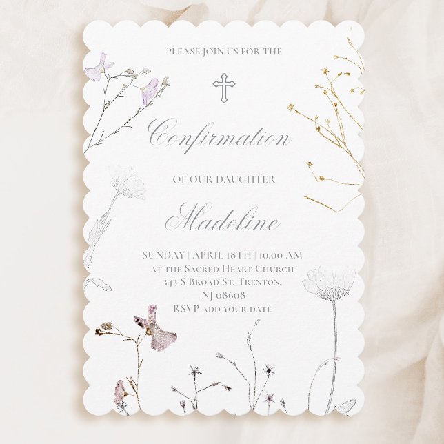 Invitación confirmación de flores silvestres delicadas (Subido por el creador)