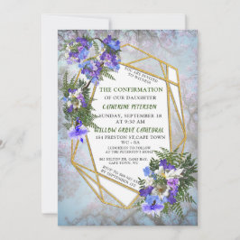 Invitación Confirmación de Jacaranda Blooms & Lily Bouquet