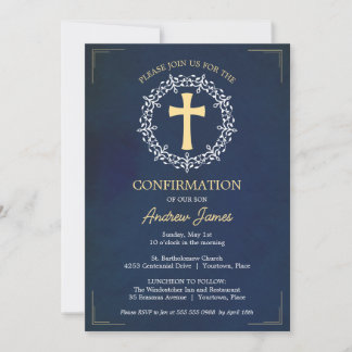 Invitación Confirmación de la corona azul