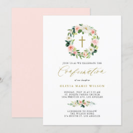 Invitación Confirmación de la flor de color de agua de color