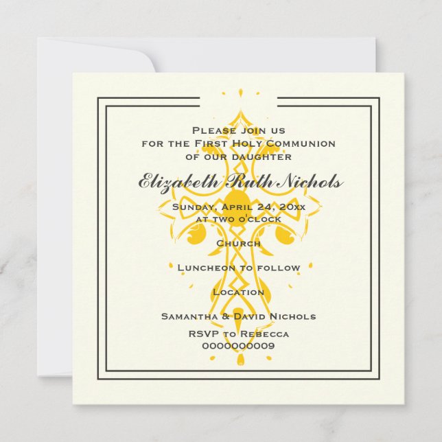Invitación Confirmación de la primera comunicación de la Cruz (Anverso)