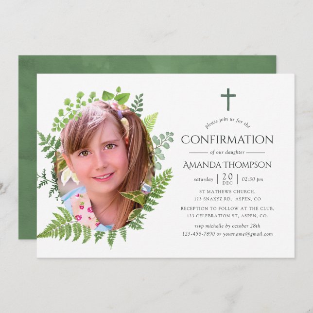 Invitación Confirmación de la vegetación de los bosques de ac (Anverso / Reverso)