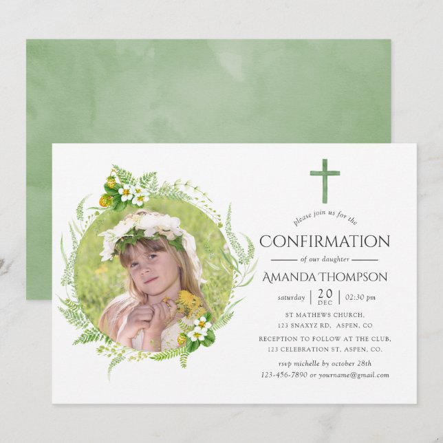 Invitación Confirmación de la vegetación del país (Anverso / Reverso)