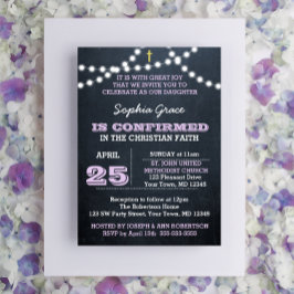 Invitación Confirmación de Lilac de las luces de la placa de 