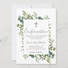 Invitación Confirmación de marco de verde