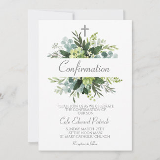 Invitación Confirmación de marco de verde