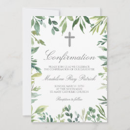 Invitación Confirmación de marco de verde
