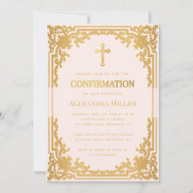 Confirmación de niña Rosa Falso Oro Religioso Vint