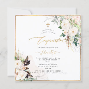 Invitación Confirmación de PixDezines H2 Blush Cream Roses