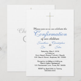 Invitación Confirmación de que los gemelos azules caen en bla