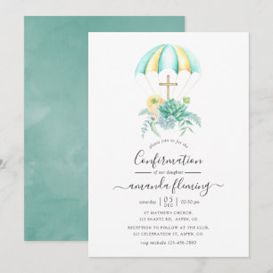 Invitación Confirmación de Ramo de Suculentas Florales con Pa