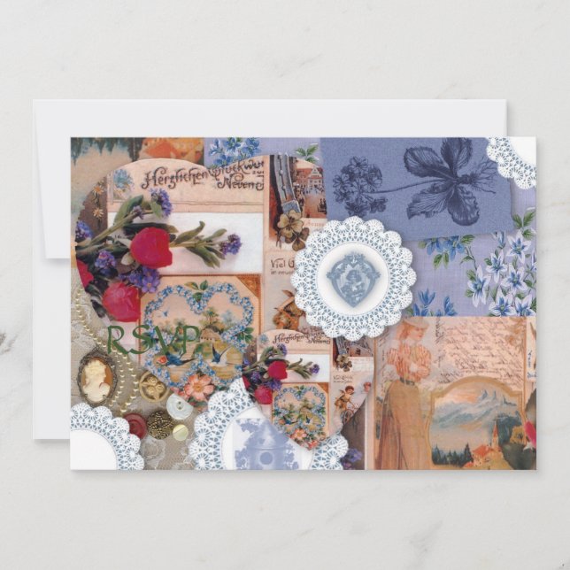 Invitación Confirmación de Recepción de Boda Victoriana (Anverso)