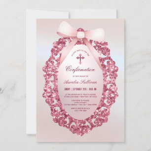 Invitación Confirmación de Relieve metalizado de imitación de