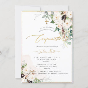 Invitación Confirmación de Rosas de crema de Rubor H2 de PixD