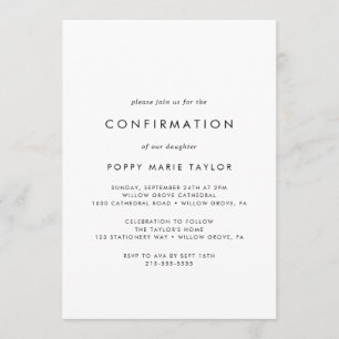 Invitación Confirmación de tipografía de moda