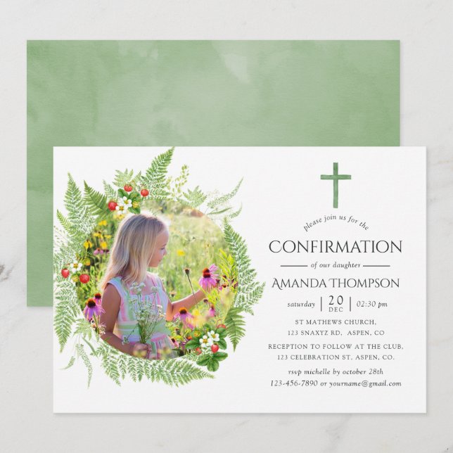 Invitación Confirmación de vegetación del país (Anverso / Reverso)