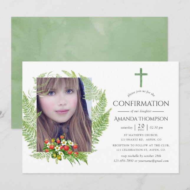 Invitación Confirmación de verde del país (Anverso / Reverso)