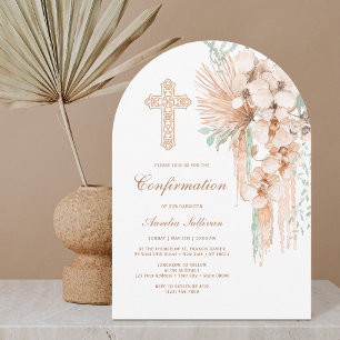 Invitación Confirmación del arco de Beige y Mint Bouquet