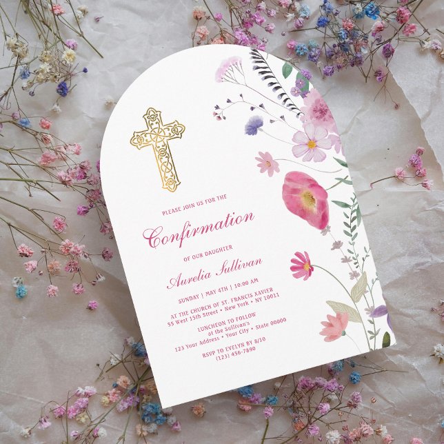 Invitación Confirmación del Arco de Flores Silvestres de Prim (Subido por el creador)