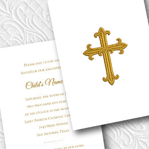 Invitación Confirmación del bautismo Primera cruz de oro de l