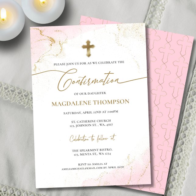 Invitación Confirmación del Chica de la Cruz de Oro Rosa Cris (Subido por el creador)