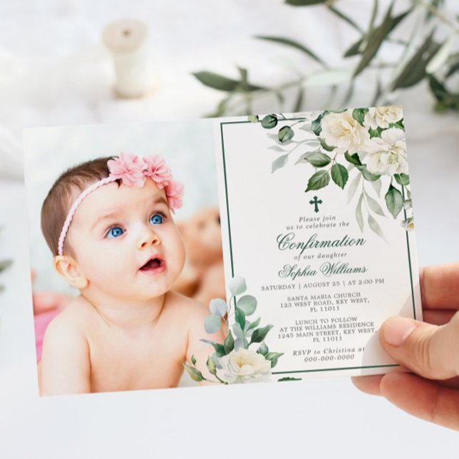 Invitación Confirmación del Chica fotográfico Eucalyptus Whit (Subido por el creador)