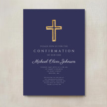 Confirmación del elegante travesía religiosa azul