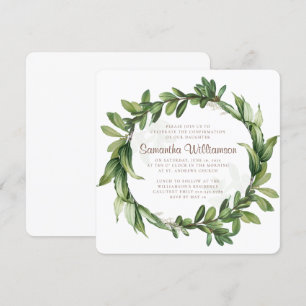 Invitación Confirmación del follaje verde moderno