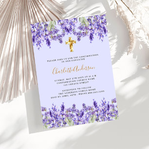 Invitación Confirmación del lujo de flores violetas de lavand