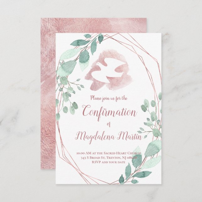 Invitación Confirmación del marco folicular del Espíritu Sant (Anverso / Reverso)