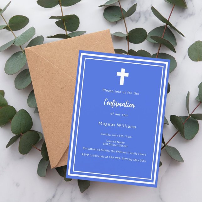Invitación Confirmación del niño azul real (Subido por el creador)