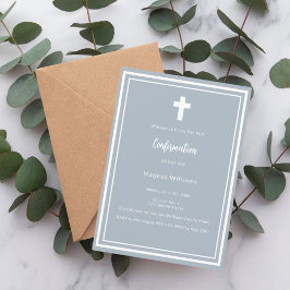 Invitación Confirmación del niño azul turbio