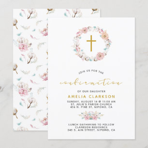 Invitación Confirmación Delicate Floral & Cotton