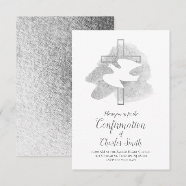 Invitación confirmación Diseño del Espíritu Santo (Anverso / Reverso)