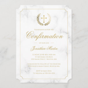 Invitación Confirmación Elegante Crítico de oro de Mármol Bla