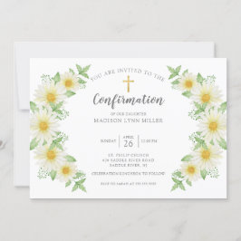 Invitación Confirmación floral fresca de margarita