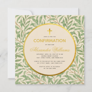 Invitación Confirmación Foliage Faux Gold Género Neutral
