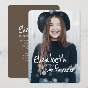 Invitación Confirmación   Foto personalizado con luces de had