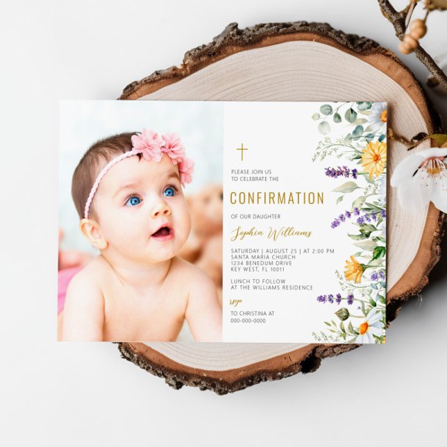 Invitación Confirmación fotográfica de Chamomile y Eucalyptus (Subido por el creador)