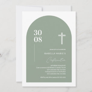 Invitación Confirmación Inv De Modern Sage Green Minimalista 