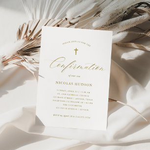 Invitación Confirmación neutral de género de caligrafía de or